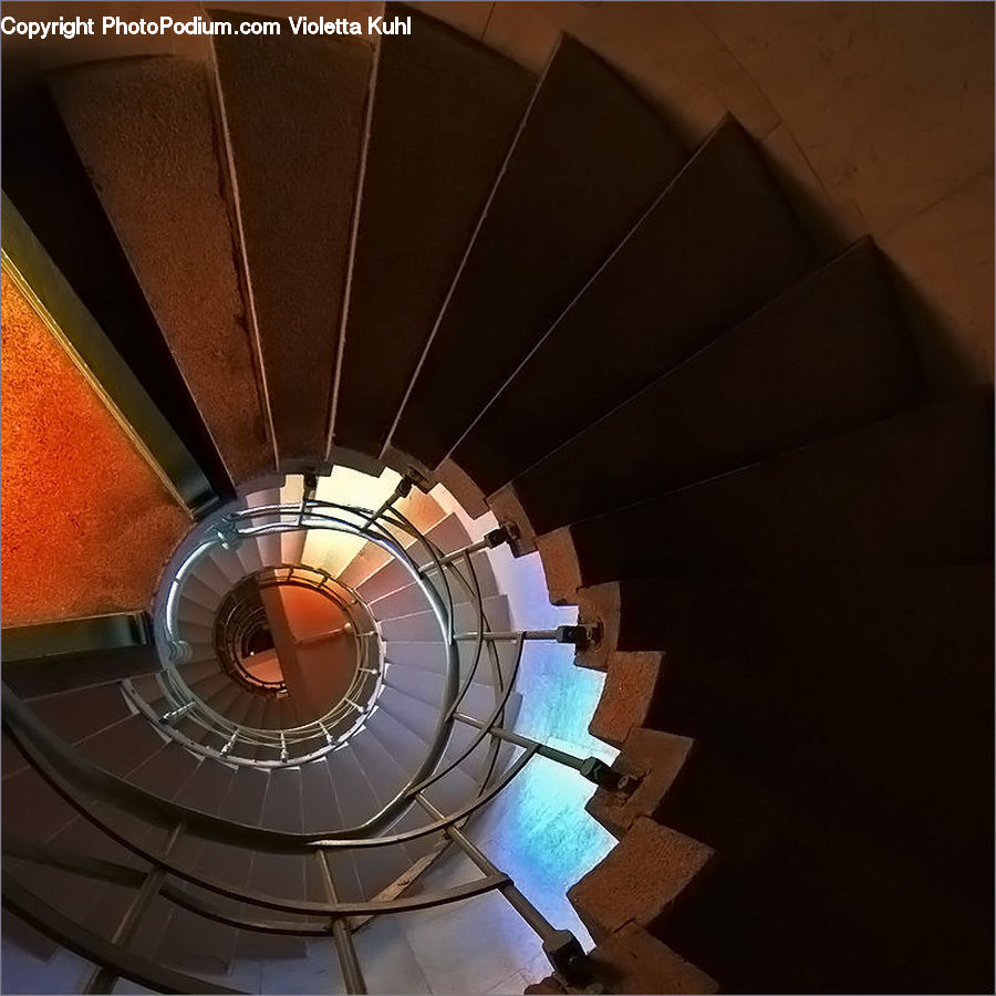 Banister, Handrail, Staircase, Spiral, Architecture