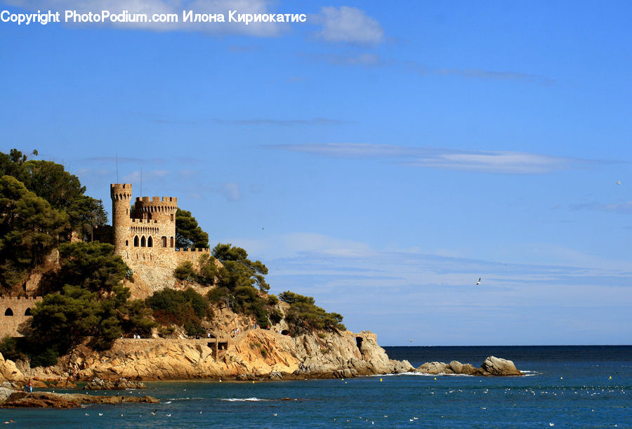 Castle, Fort, Architecture, Beach, Coast, Outdoors, Sea