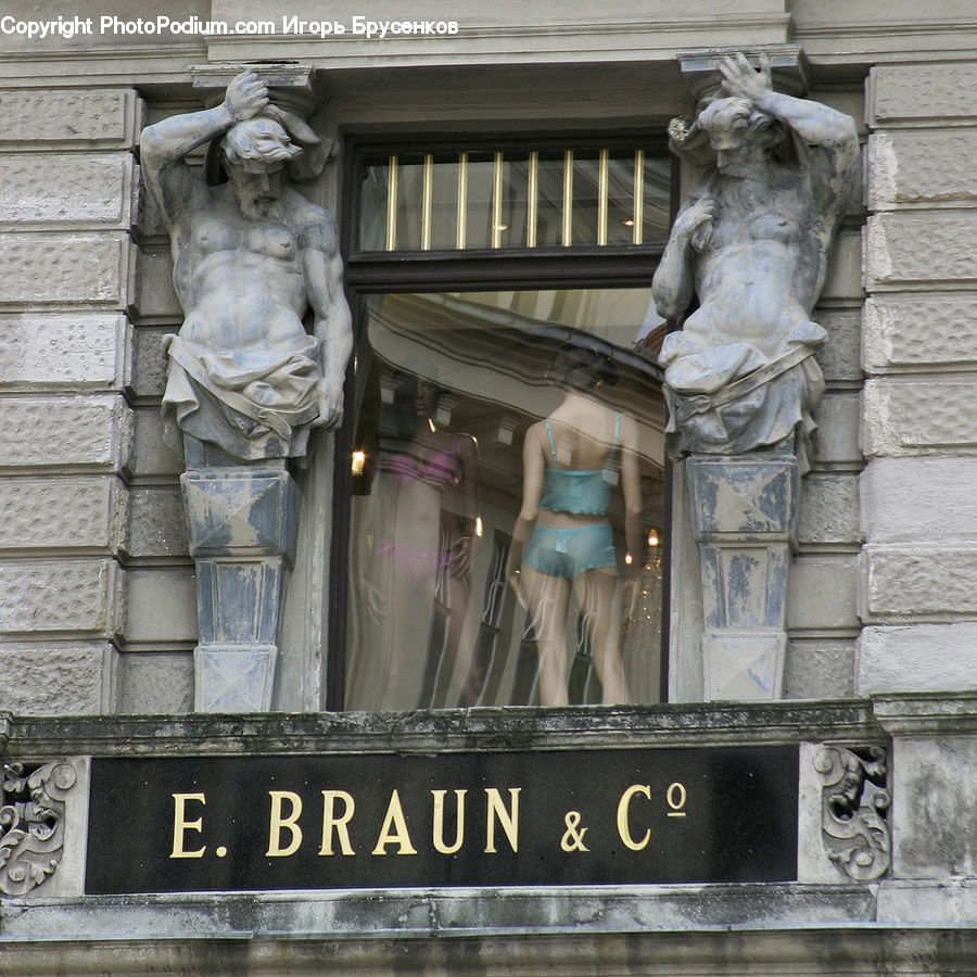 Art, Gargoyle, Statue, Sculpture, Balcony, Female, Person