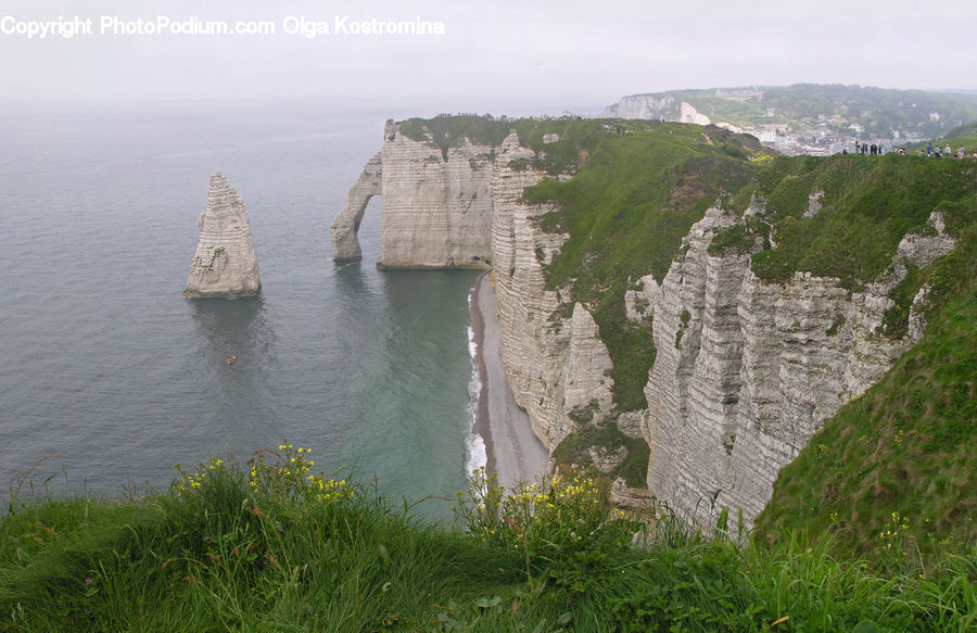 Cliff, Outdoors, Coast, Sea, Water, Ruins, Rock