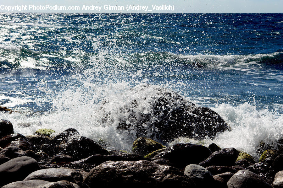 Outdoors, Sea, Sea Waves, Water, Rock, Coast, Ocean