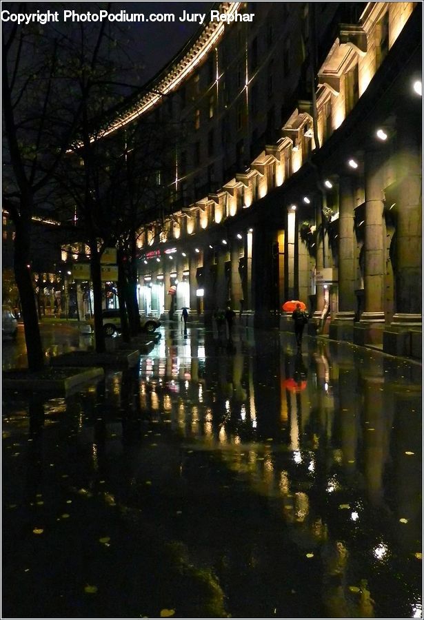 Night, Outdoors, Lighting, Water, City, Downtown, Urban