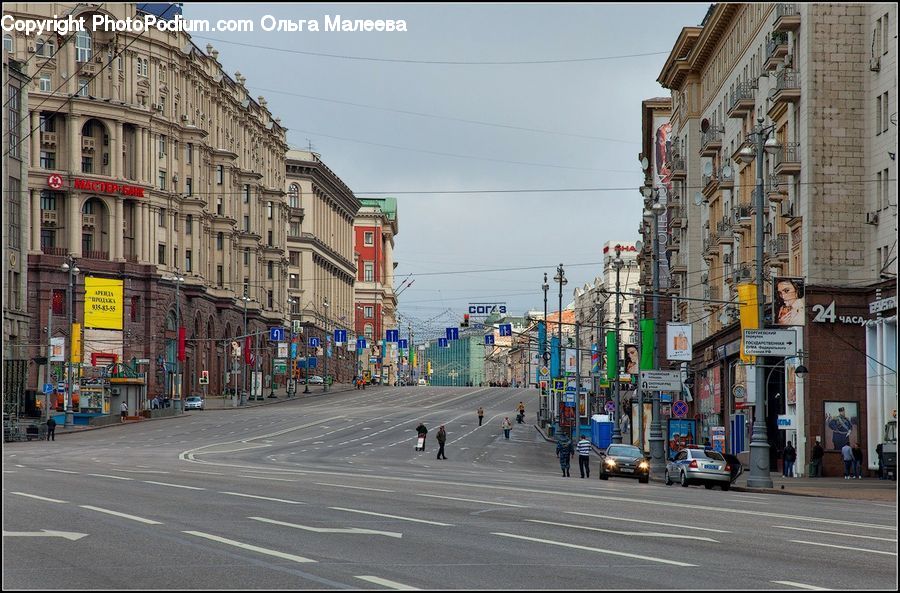 Intersection, Road, Street, Town, City, Downtown, Urban