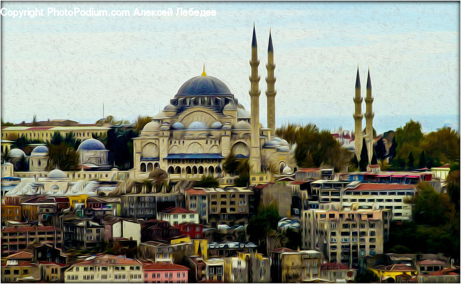 Architecture, Dome, Mosque, Worship, Plant, Potted Plant, Shop