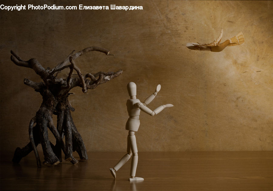 Antler, Dance, Dance Pose, Toy, Robot, Wood, Figurine