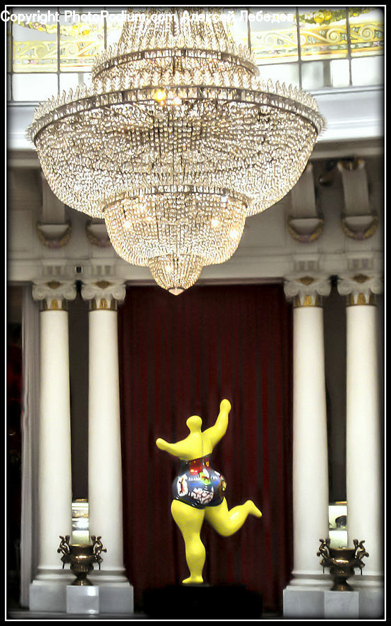 Chandelier, Lamp, Figurine, Dining Room, Indoors, Room, Interior Design