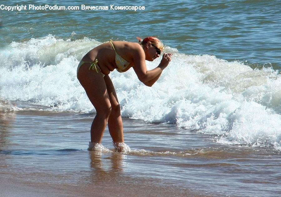 Beach, Coast, Outdoors, Sea, Water, Bikini, Maillot
