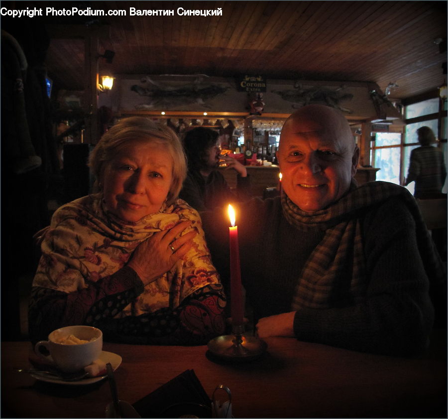 Human, People, Person, Cup, Candle, Bar Counter, Pub