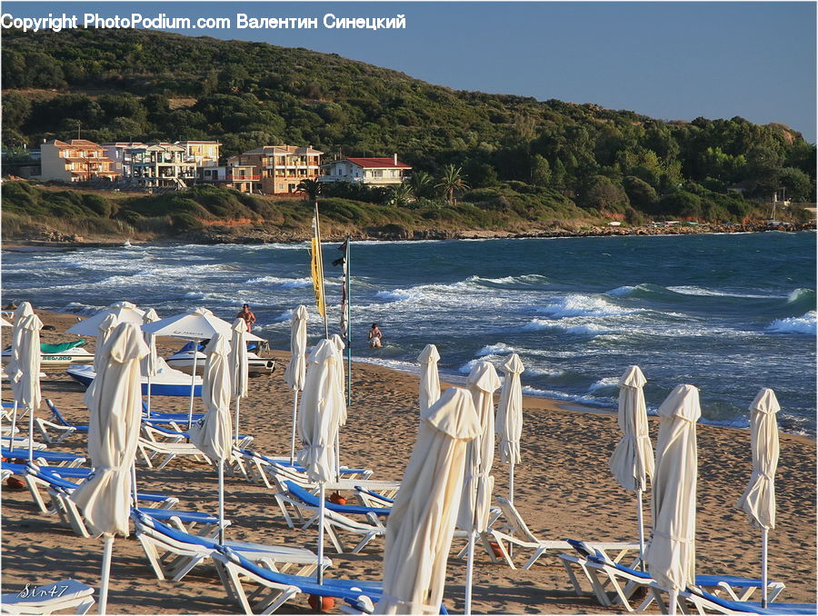 Boat, Watercraft, Dinghy, Building, Housing, Villa, Umbrella