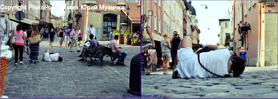 People, Person, Human, Bench, Alley, Alleyway, Road