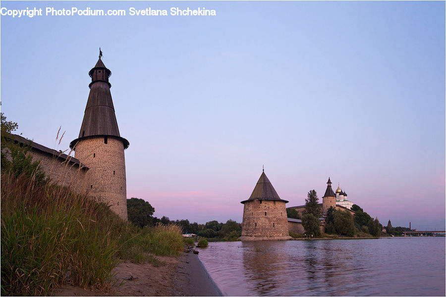 Architecture, Castle, Fort, Ditch, Moat, Bell Tower, Clock Tower