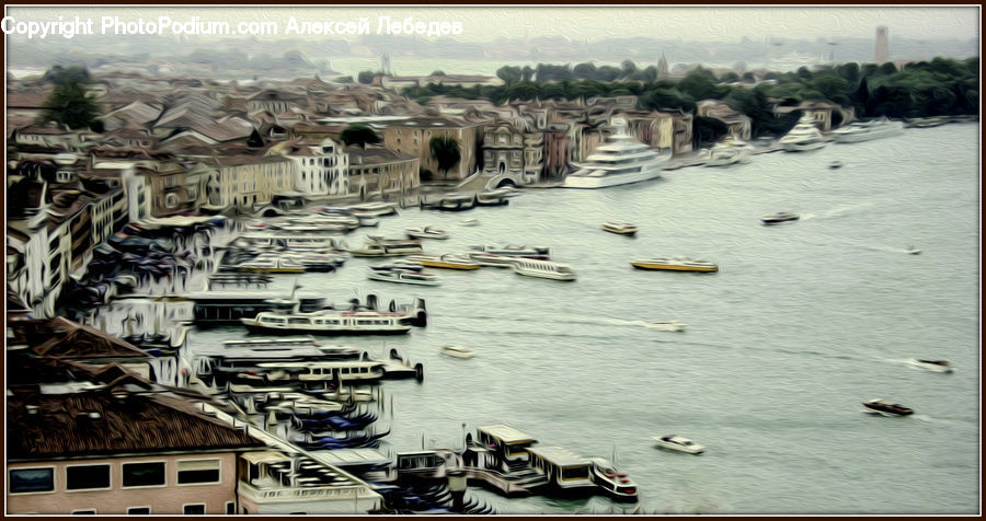 Aerial View, Art, Graffiti, Mural, Wall, Harbor, Port