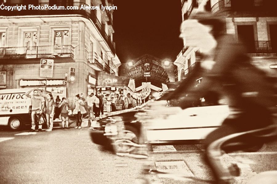 Bus, Vehicle, Moving Van, Van, Ambulance, Crowd, Car