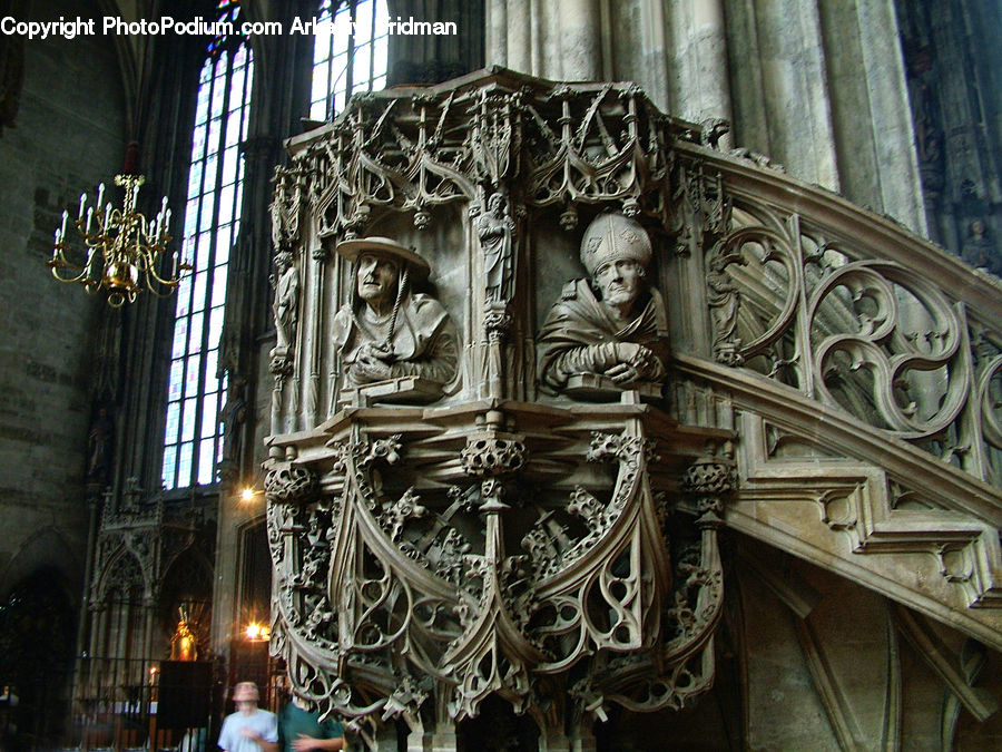 Banister, Handrail, People, Person, Human, Architecture, Cathedral