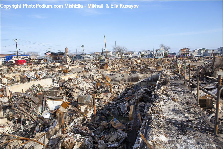 Rubble, City, Downtown, Building, Town, Metropolis, Urban