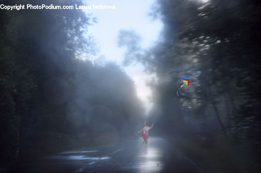 Fog, Exercise, Fitness, Jogging, Mist, Outdoors, Road