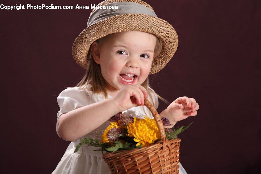 People, Person, Human, Plant, Potted Plant, Basket, Female