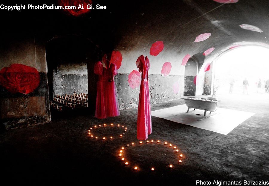 Candle, Crypt, Lighting, Corridor, Art, Modern Art, Ruins