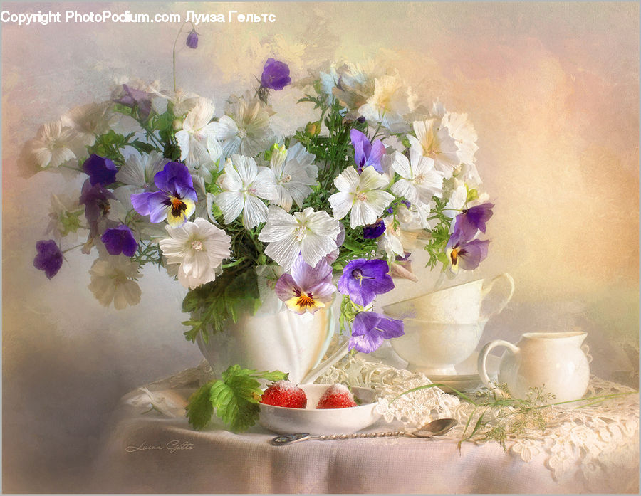 Fruit, Strawberry, Flower, Flower Arrangement, Flower Bouquet, Blossom, Lilac