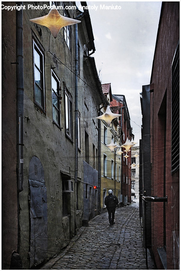 Alley, Alleyway, Road, Street, Town, Crypt, Fence