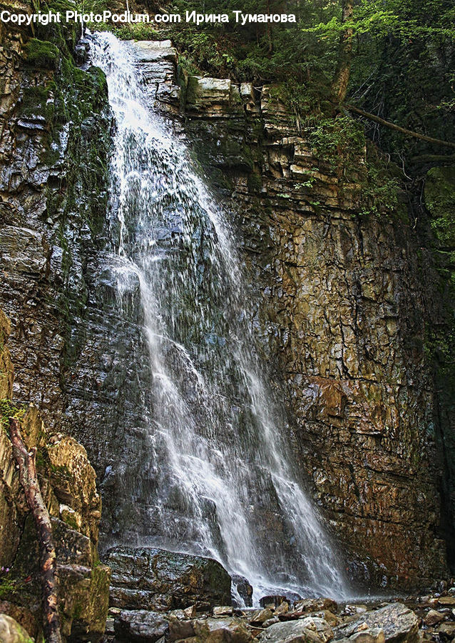Outdoors, River, Water, Waterfall, Creek, Fountain, Field