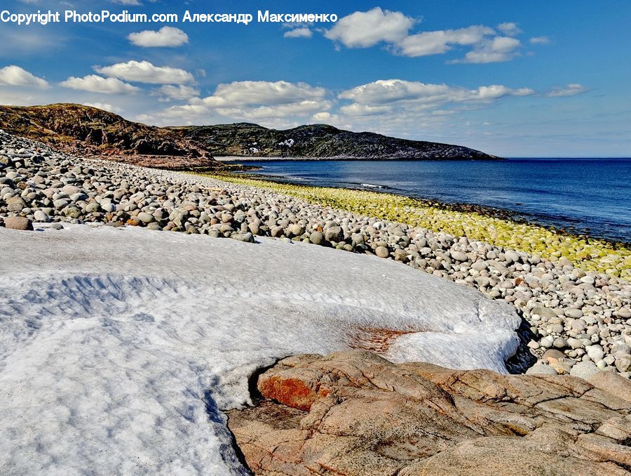 Pebble, Beach, Coast, Outdoors, Sea, Water, Basin