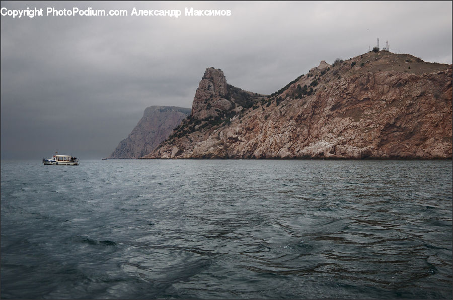 Rock, Coast, Outdoors, Sea, Water, Promontory, Cliff