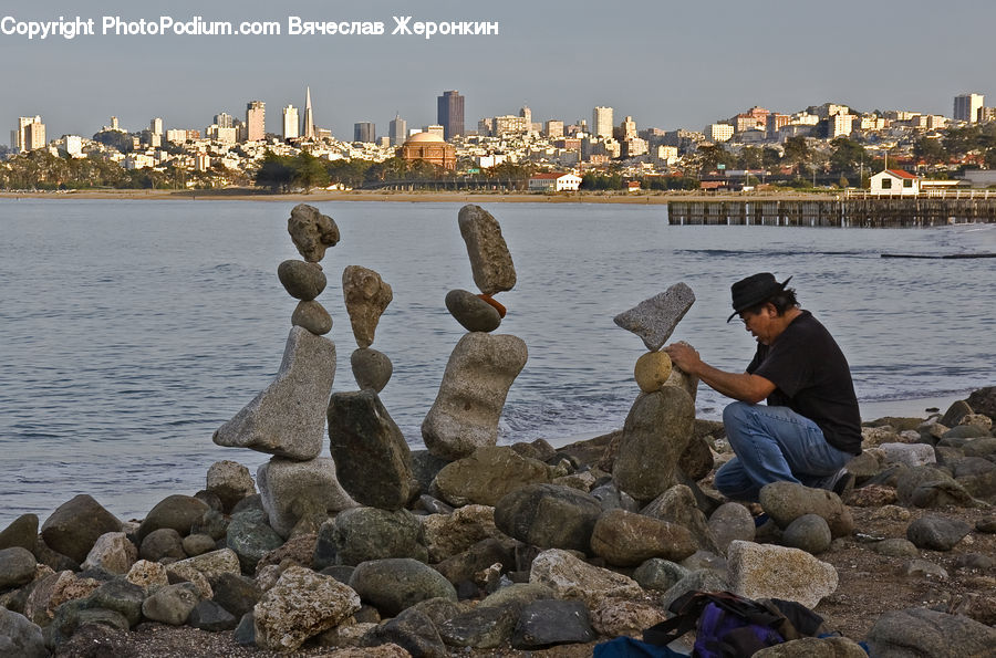 People, Person, Human, Rock, Pebble, Waterfront, Coast