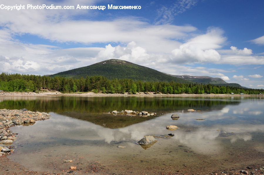 Lake, Outdoors, Water, Cloud, Cumulus, Sky, Azure Sky