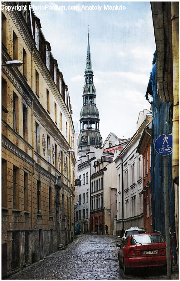Automobile, Car, Vehicle, Road, Street, Town, Alley