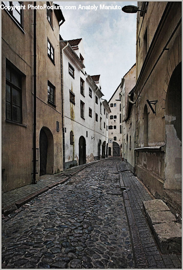 Cobblestone, Pavement, Walkway, Road, Street, Town, Building