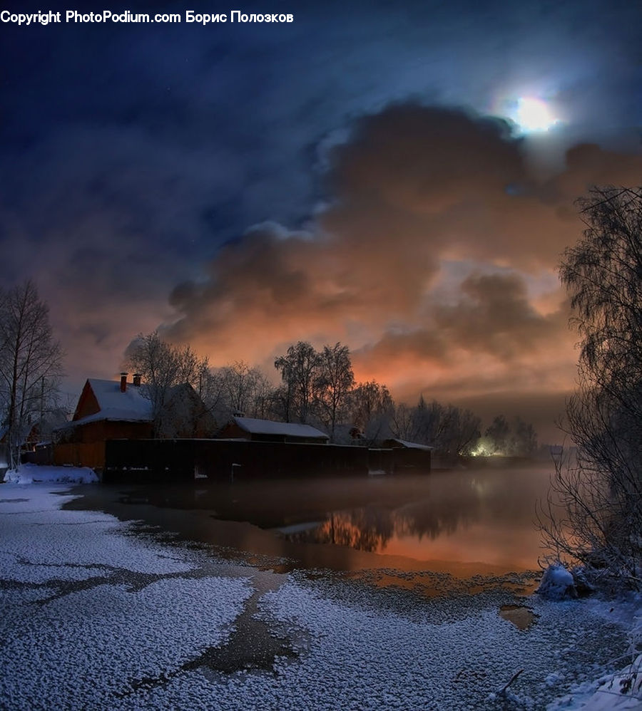 Cabin, Hut, Rural, Shack, Shelter, Dawn, Dusk