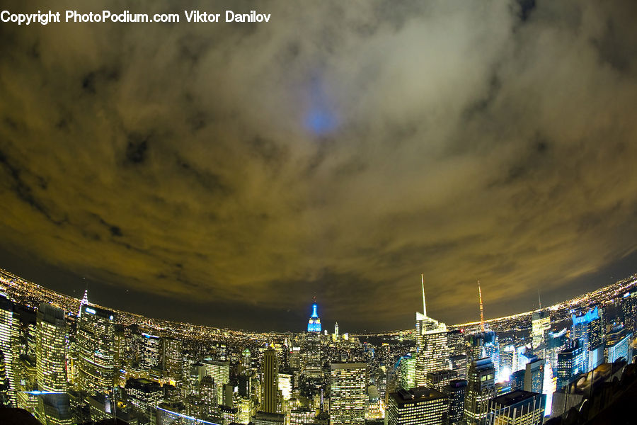 City, Downtown, Arena, Architecture, Tower, Building, Metropolis