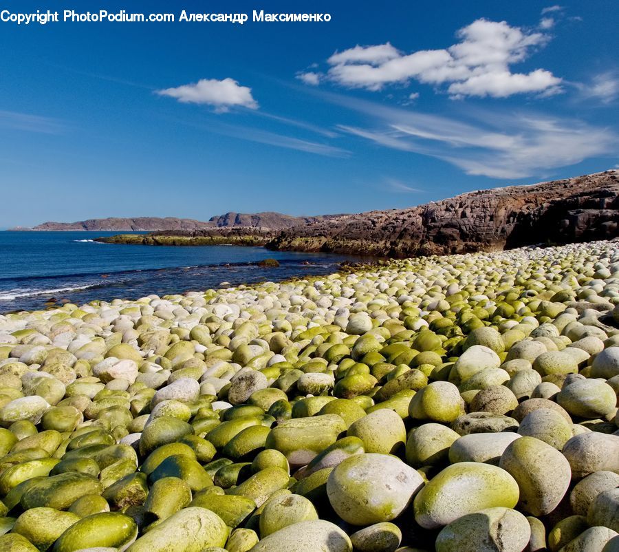 Pebble, Fruit, Citrus Fruit, Pomelo, Outdoors, Sea, Water