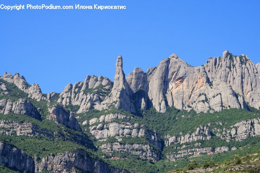Crest, Mountain, Outdoors, Peak, Cliff, Mountain Range, Forest