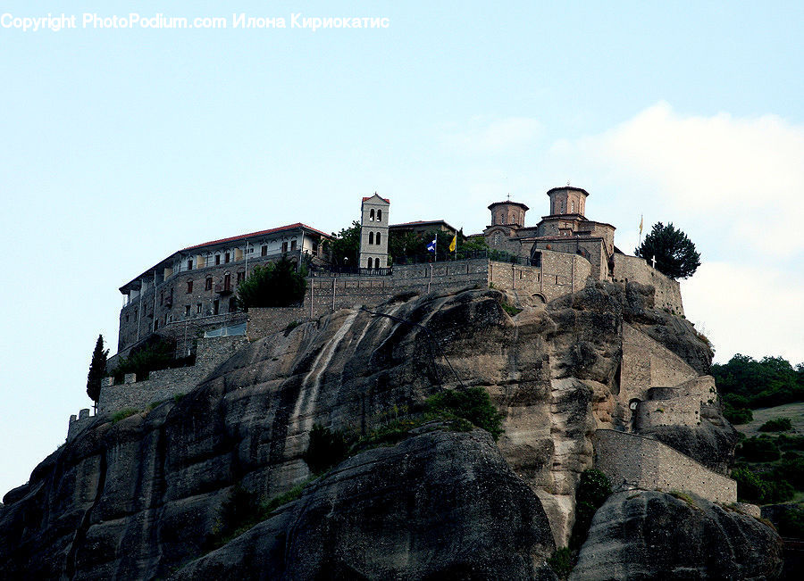 Castle, Fort, Rock, Building, Housing, Villa, Architecture