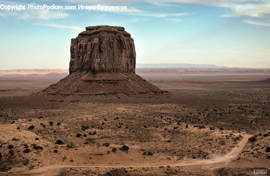 Desert, Outdoors, Mesa, Dirt Road, Gravel, Road, Landscape