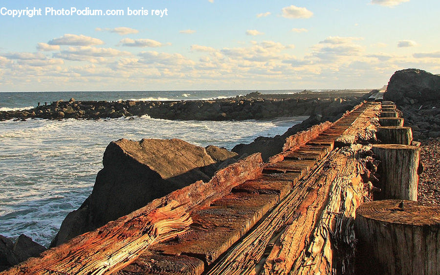 Coast, Outdoors, Sea, Water, Cliff, Bunker, Rock