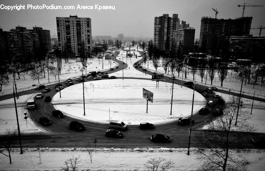 Intersection, Road, Architecture, Downtown, Plaza, Town Square, City