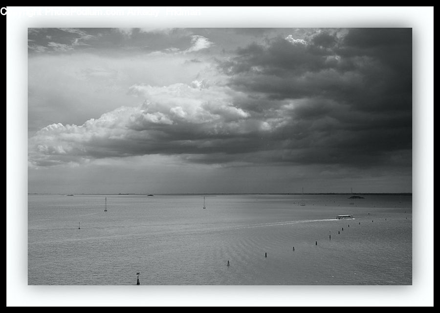 Collage, Poster, Cloud, Cumulus, Sky, Beach, Coast