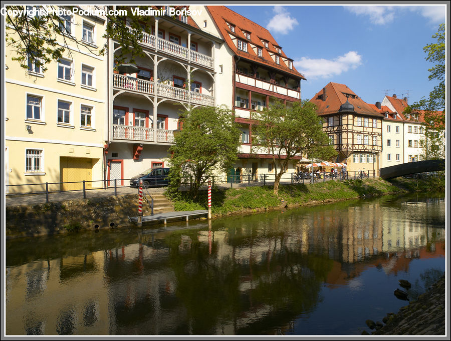 Canal, Outdoors, River, Water, Building, Housing, Villa