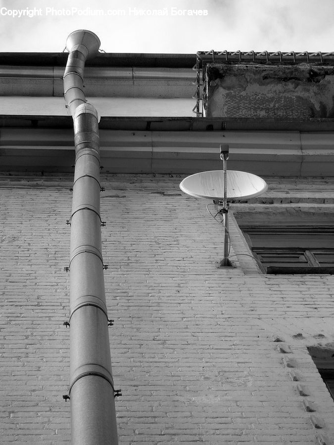 Gutter, Antenna, Column, Pillar, Lamp, Lampshade, Lighting