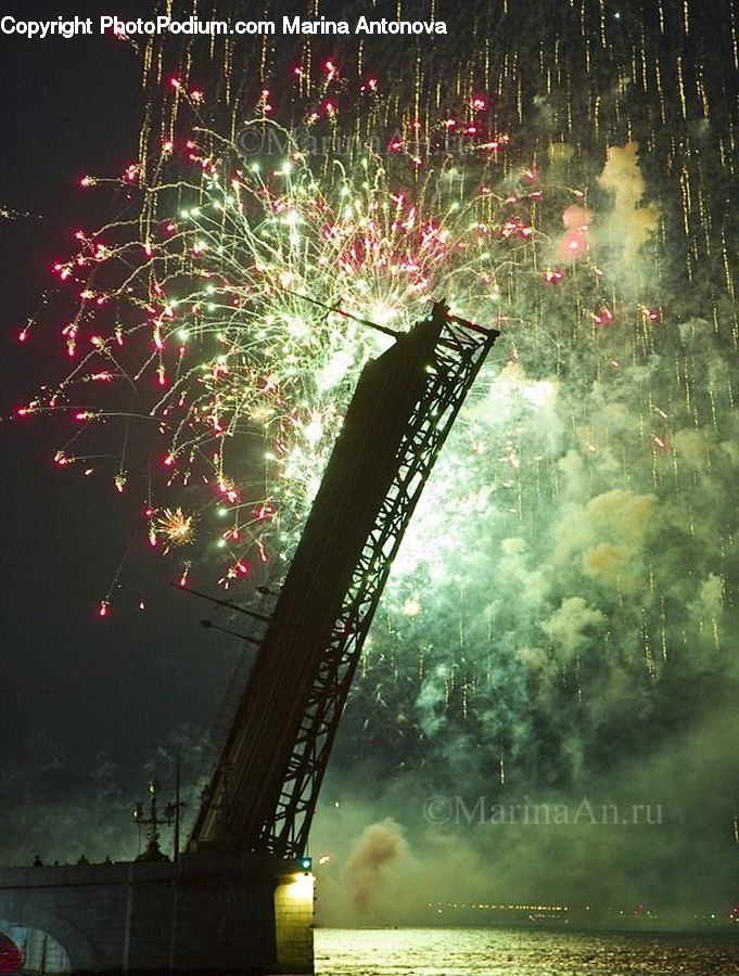 Fireworks, Night, Flare, Light, Sunlight, Architecture, Church