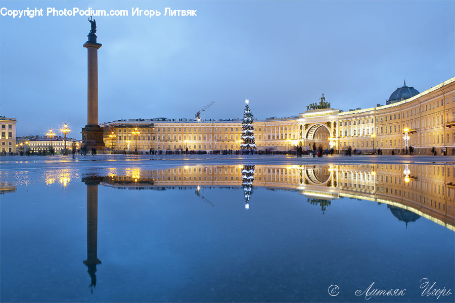 Architecture, Downtown, Plaza, Town Square, Castle, Mansion, Palace