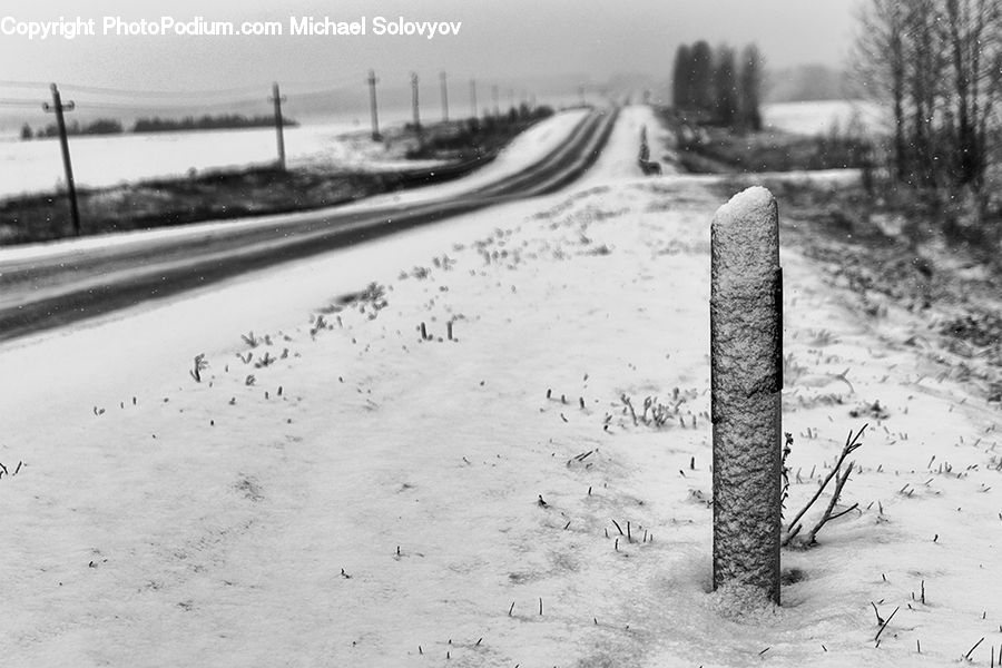 Ice, Outdoors, Snow, Path, Trail, Road, Freeway