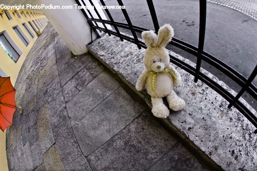 Teddy Bear, Toy, Bench, Art, Modern Art, Apartment Building, Building