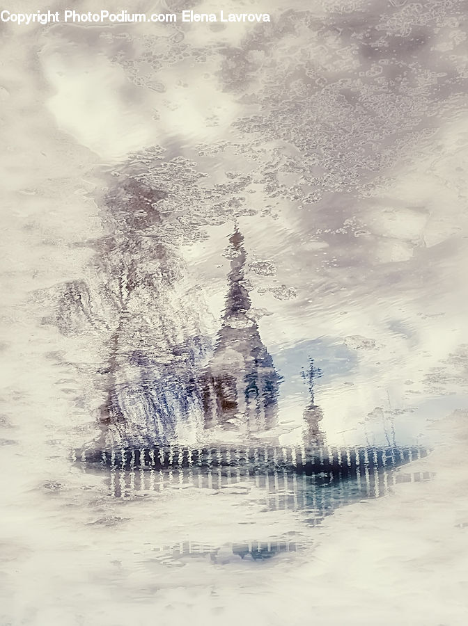 Drawing, Sketch, Ice, Outdoors, Snow, Water