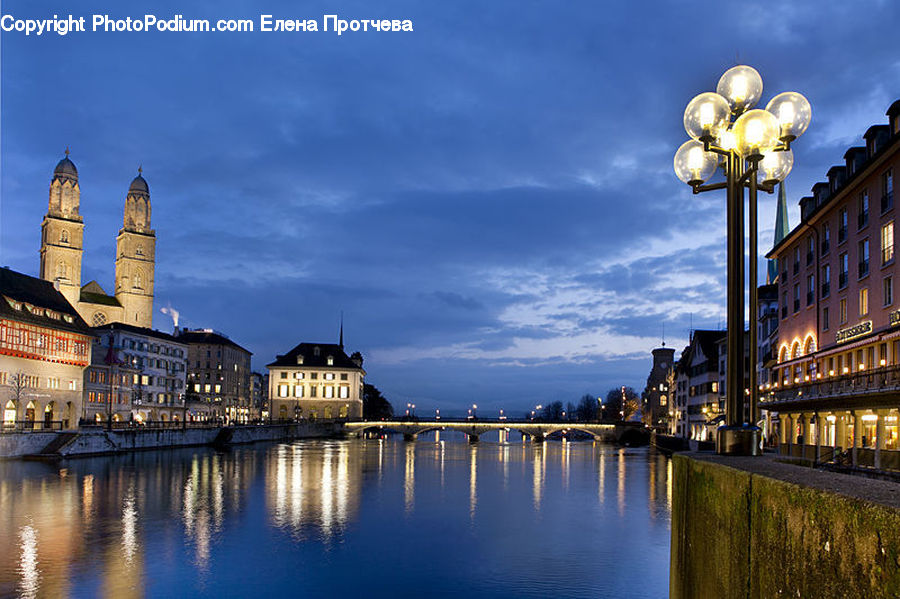 Lamp Post, Pole, Waterfront, Architecture, Building, Downtown, Plaza