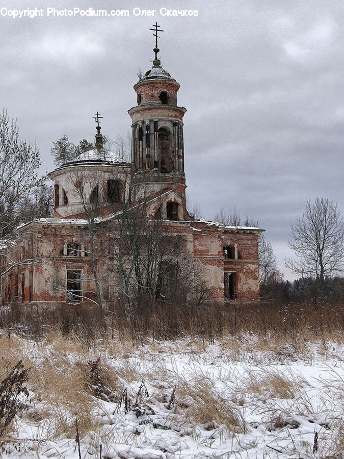 Architecture, Bell Tower, Clock Tower, Tower, Castle, Fort, Frost