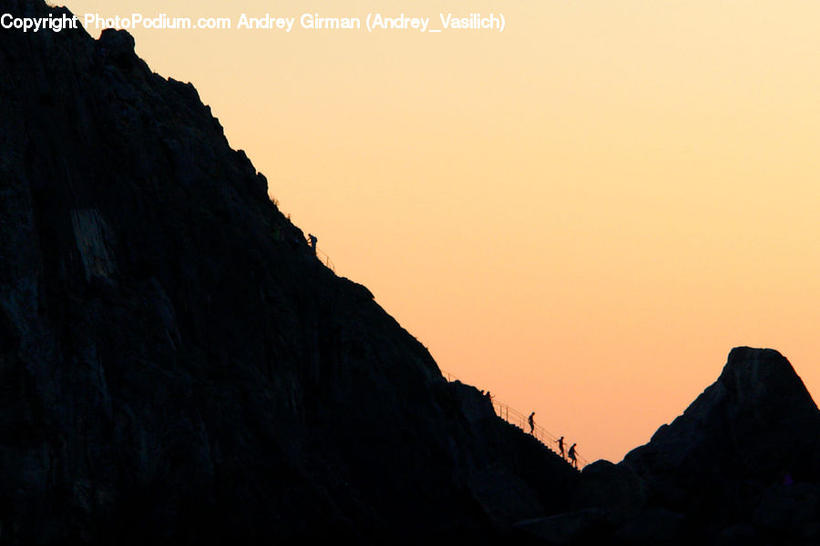 Cliff, Outdoors, Mountain, Mountain Range, Dawn, Dusk, Sky